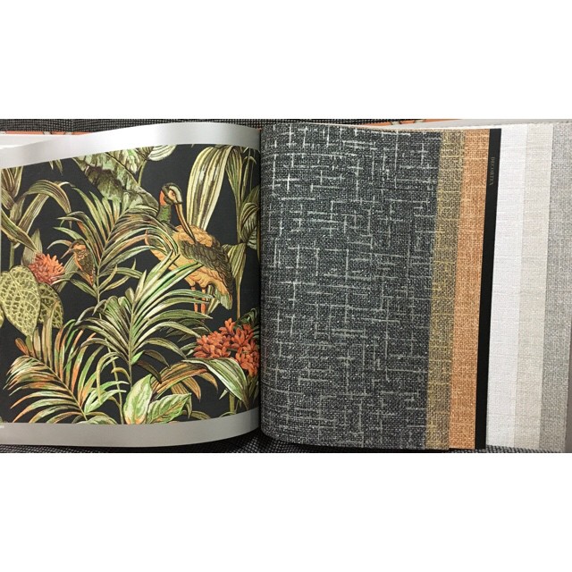 wallโมเดิร์น2 แบบผ้าปักนูน หรูหรามาก ยาว10ม กว้าง53ซม ม้วน5ตรมcdc