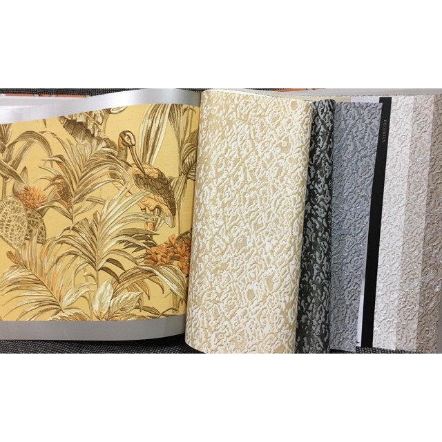 wallโมเดิร์น2 แบบผ้าปักนูน หรูหรามาก ยาว10ม กว้าง53ซม ม้วน5ตรมcdc