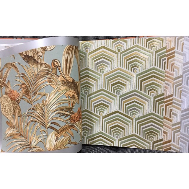 wallโมเดิร์น2 แบบผ้าปักนูน หรูหรามาก ยาว10ม กว้าง53ซม ม้วน5ตรมcdc