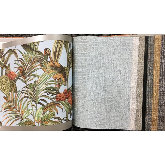 wallโมเดิร์น2 แบบผ้าปักนูน หรูหรามาก ยาว10ม กว้าง53ซม ม้วน5ตรมcdc