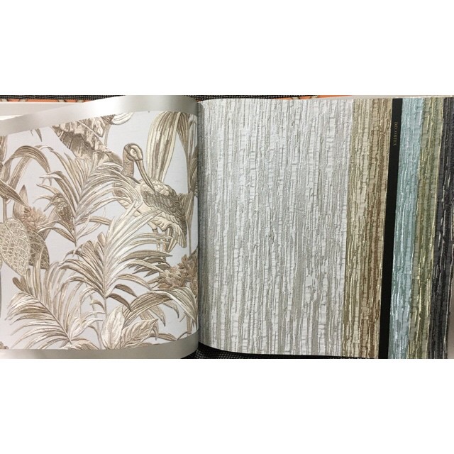 wallโมเดิร์น2 แบบผ้าปักนูน หรูหรามาก ยาว10ม กว้าง53ซม ม้วน5ตรมcdc