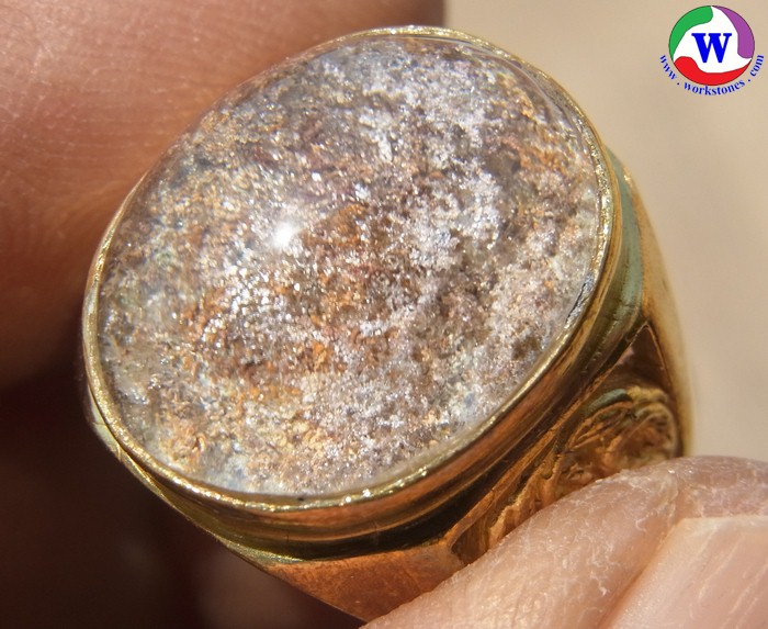 แหวนทองเหลืองชาย 9.95 กรัม เบอร์ 60 แก้วโป่งข่าม แก้วปวก 4 สี ทองเงินนาคแดงมีแววสตาร์วาว