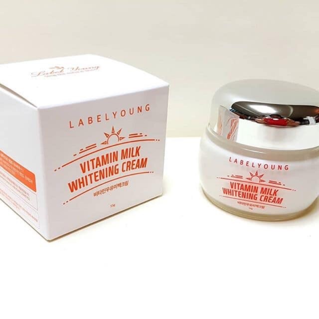 LABELYOUNG Vitamin Milk Whitening Cream 55 g.บำรุงผิวให้นุ่ม ชุ่มชื่น ขาวใส เด้งทันทีที่ใช้ ลบเลือนฝ้ากระจุดด่างดำอย่างอ่อนโยน