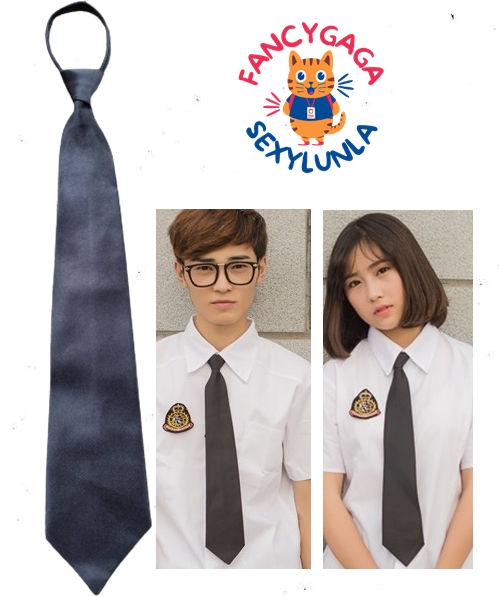 ++พร้อมส่ง++เนคไทสีดำสำเร็จรูป สวมหัวได้เลยไม่ต้องผูกเอง