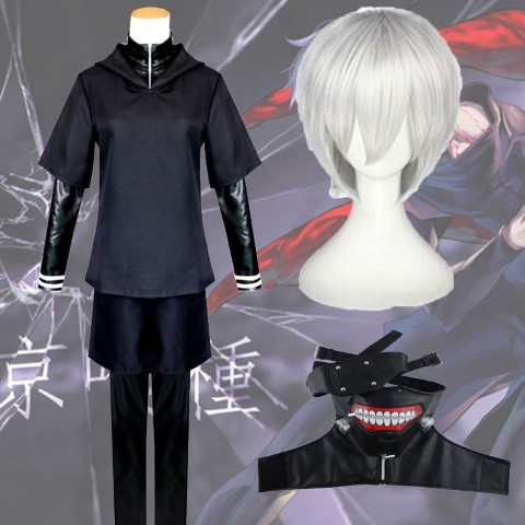++พร้อมส่ง++ชุดคาเนกิ+หน้ากาก+วิก โตเกียวกูล Ken Kaneki Tokyo Ghoul