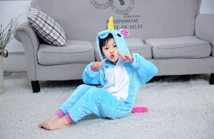 7C54.2 ชุดเด็ก ชุดมาสคอต ชุดนอนแฟนซี ม้าโพนี่ ยูนิคอร์น สีฟ้า Mascot Blue Pony Unicorn Horse Costumes