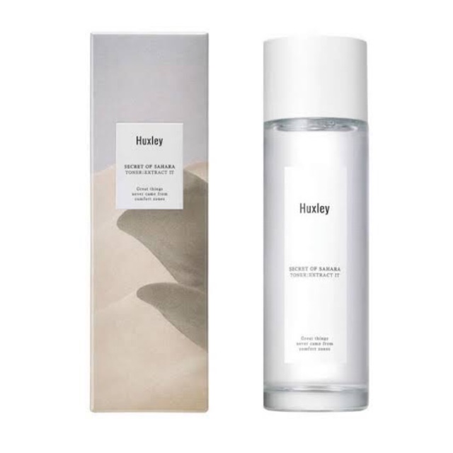 Huxley Secret of Sahara Toner : Extract It 120 ml. โทนเนอร์ที่ให้ความชุ่มชื้น เติมน้ำให้กับผิว ไม่ทำให้ระคายเคือง ตัวนี้เป็นตัวที่ขายดีของ Huxley นะคะ สามารถเช็ดเป็น Toner นำมาฉีดเป็นสเปรย์เพื่อเพิ่มความชุ่มชื้นให้แก่ผิวหน้า ผสมกับออยบำรุง หรื