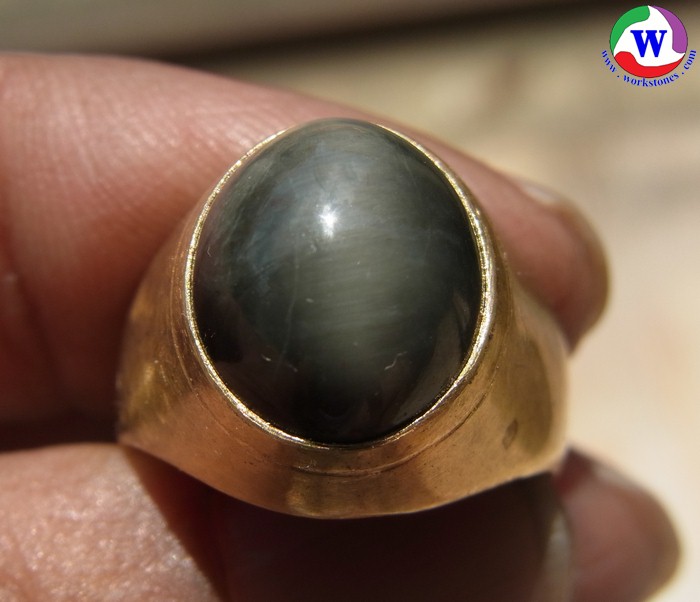 แหวนยูโร 6.24 กรัม เบอร์ 58 แก้วโป่งข่ามนำโชค ชนิดแก้วแรสีดำเข้ม เนื้อเนียนสวยมาก 