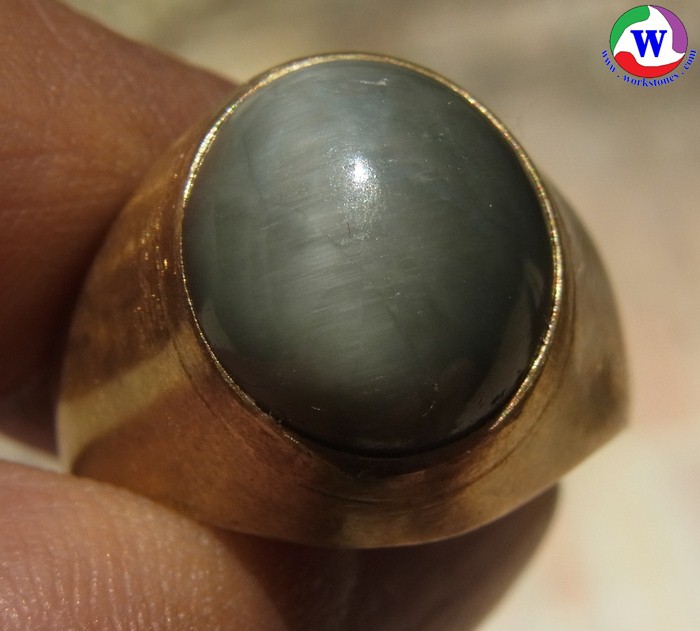 แหวนยูโร 5.72 กรัม เบอร์ 58 แก้วโป่งข่ามนำโชค ชนิดแก้วแรสีดำอมเทา จากเมืองเถิน ลำปาง