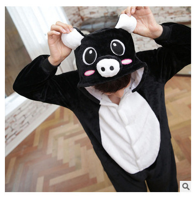 7C77 ชุดมาสคอต ชุดนอน ชุดแฟนซี หมูดำ Mascot Black Pig Costumes