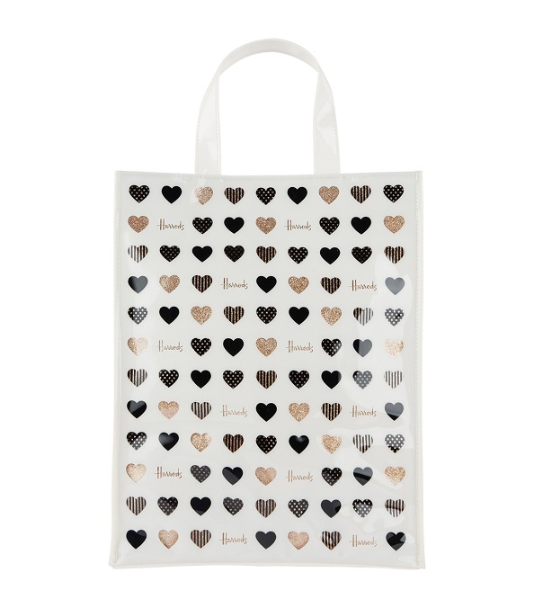 Harrods ของแท้ รุ่น Medium Glitter Hearts Shopper Bag  (กระดุม)***พร้อมส่ง