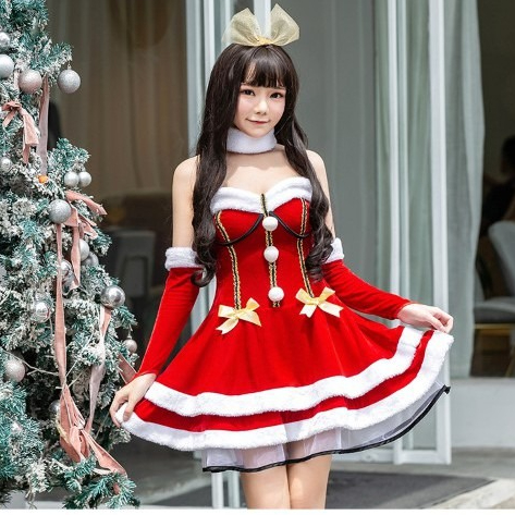 ++พร้อมส่ง++ชุดแซนตี้แสนสวยเกาะอกดีไซน์สวยน่ารักมากๆ