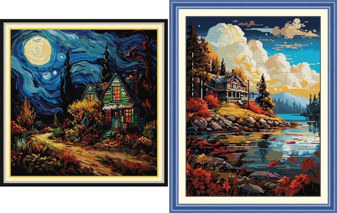 Cottage painting (ไม่พิมพ์/พิมพ์ลาย)