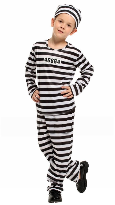 7C135 ชุดเด็ก ชุดนักโทษ ชุดคนคุก The Prisoner or Jail Boy Costumes