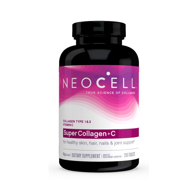 NeoCell Super Collagen+C Type 1&3 270 Tablets คอลลาเจน 6000 มก. คอลลาเจนเป็บไทป์บริสุทธิ์ 100% มาพร้อมวิตามินซี ช่วยให้ดูดซึมเข้าสู่ร่างกายได้ดียิ่งขึ้น ช่วยบำรุงผิวพรรณให้ตึงกระชับ เพิ่มความยืดหยุ่น ลดเลือนริ้วรอยร่องลึก