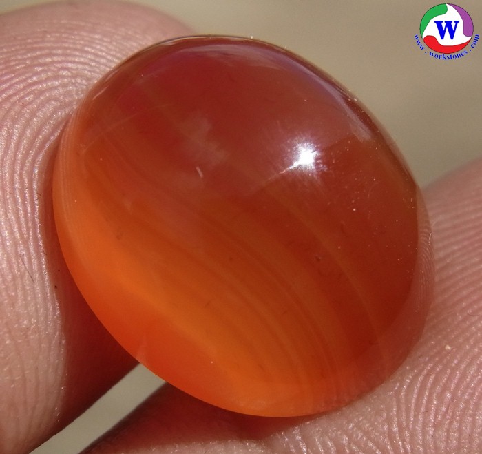 แก้วโป่งข่ามนำโชค 17.85 กะรัต ชนิดแก้ววิฑูรย์สีส้มแดงชื่อสุริยะประภา ลายสวย