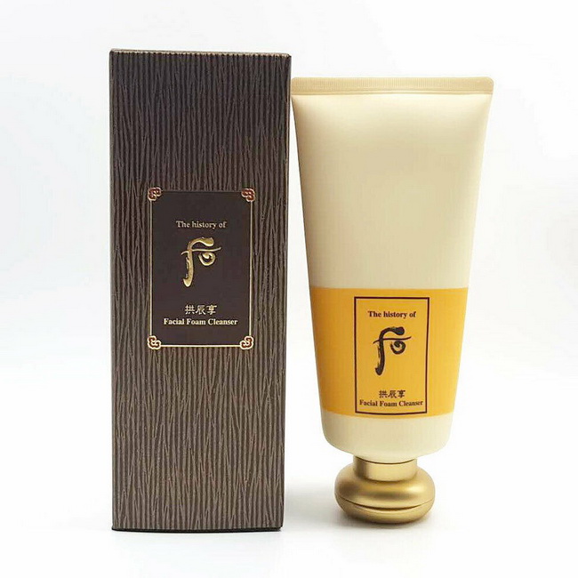 The History of Whoo Gongjinhyang Foam Cleanser 180 ml. โฟมล้างหน้าทำจากสมุนไพร ผสมโสม โฟมอณูละเอียด ล้างสิ่งสกปรก และเมคอัพได้อย่างหมดจด ช่วยให้ความชุ่มชื้นลดอาการระคายเคืองหรือการแพ้เพราะประกอบไปด้วยสมุนไพรออแกนิค 100% อุดมไป ด้วยสารสกัดจากธร