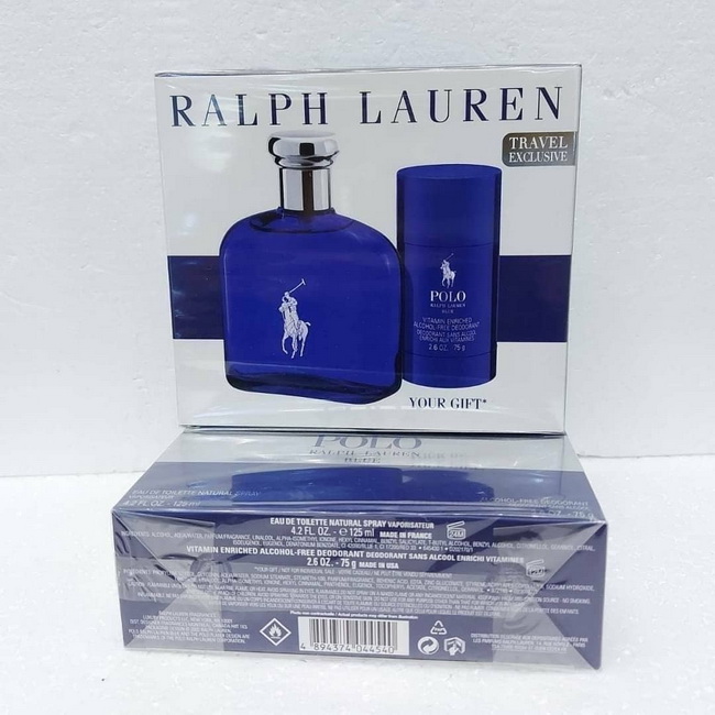 Ralph Lauren Blue Eau De Toilette Your Gift Travel Exclusive 2 pcs. เซ็ทน้ำหอมจาก Polo น้ำหอม Polo Blue สำหรับคุณผู้ชายที่ใช้ชีวิตแบบจัดเต็ม ถึงไหนถึงกัน และโรลออนสติ้กเหมาะกับการให้เป็นของขวัญสำหรับคนสำคัญในวันพิเศษ