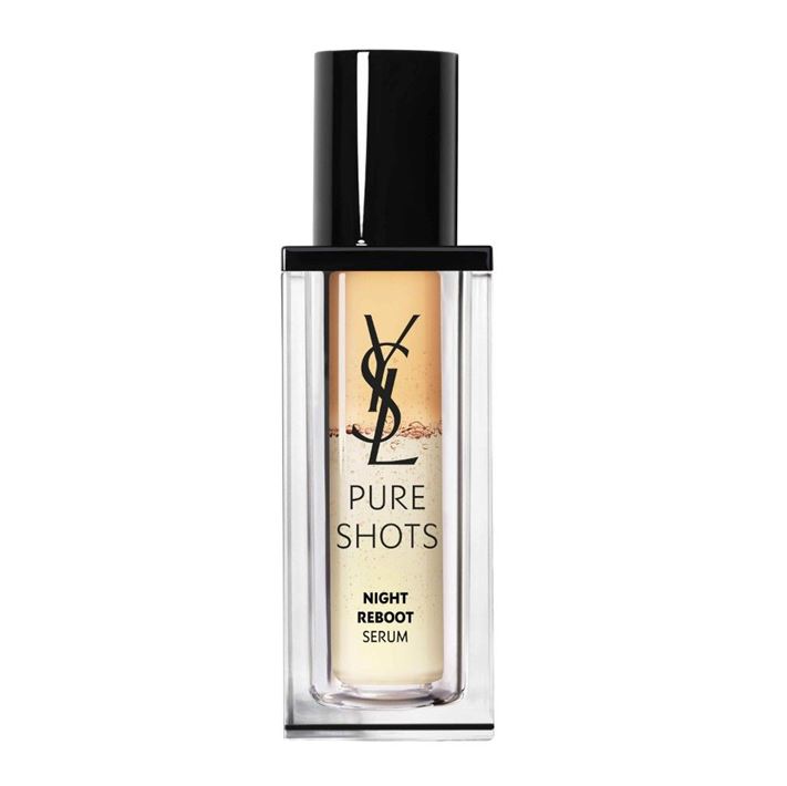 YSL Yves Saint Laurent Pure Shots Night Reboot Serum 30 ml. เซรั่มขวดสีส้ม ฟื้นบำรุงผิวช่วยลดเลือนสัญญาณความอ่อนล้า รีบู๊ตผิวในชั่วข้ามคืนเหมาะสำหรับคนนอนดึก พักผ่อนน้อย ช่วยฟื้นบำรุงและปกป้องเซลล์ผิวใหม่  จึงทำให้ผิวแลดูมีสุขภาพดีขึ้นในชั่วข้า