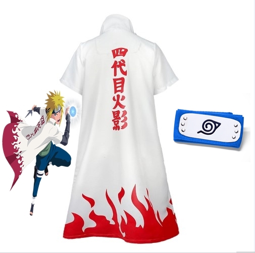 7C177 เสื้อคลุมโฮคาเงะ รุ่นที่ 4 มินาโตะ - นารูโตะ Cloak of Minato 4th Hokage Naruto Costumes