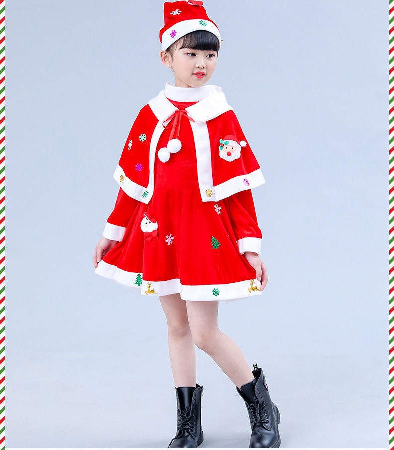 7C157 ชุดเด็ก ชุดซานตาครอส ชุดแซนตี้ ชุดคริสต์มาส ประดับเกล็ดหิมะ Santy Santa claus Christmas Costumes