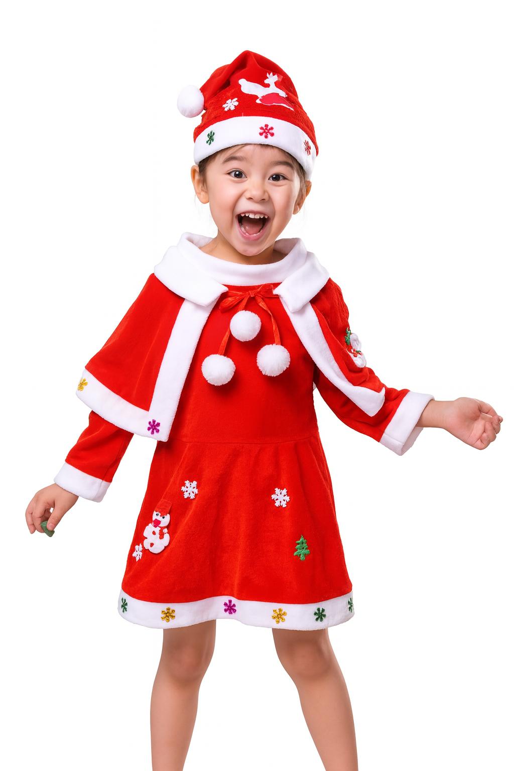7C157 ชุดเด็ก ชุดซานตาครอส ชุดแซนตี้ ชุดคริสต์มาส ประดับเกล็ดหิมะ Santy Santa claus Christmas Costumes