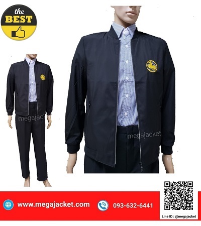 Jacket ผ้าไมโคร แจ็คเก็ตเบสบอล สีดำเข้ม  093-632-6441