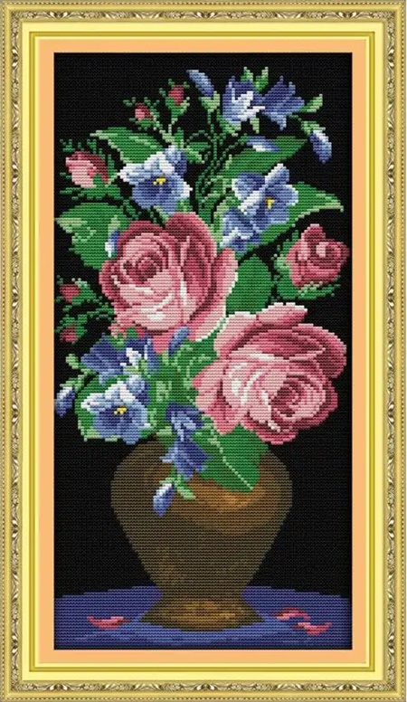 Rose in vase (ไม่พิมพ์/พิมพ์ลาย)