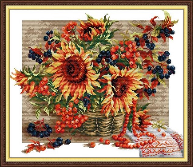 Sunflower and berry (ไม่พิมพ์/พิมพ์ลาย)