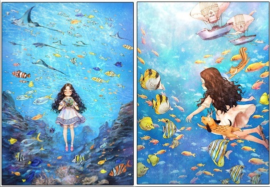 Underwater Girl (เดี่ยว/คู่)(พิมพ์ลาย)