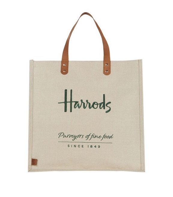 Harrods กระเป๋าช้อปปิ้ง รุ่น  Embroidered Jute Grocery Shopper Bag ***พร้อมส่ง