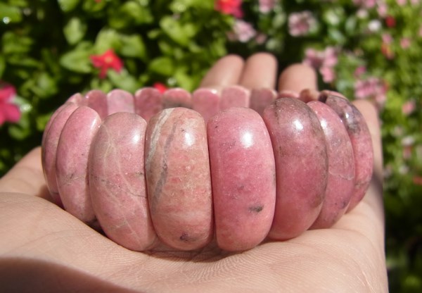 KK130  กำไลข้อมือกงเล็บหินโรโดไนด์