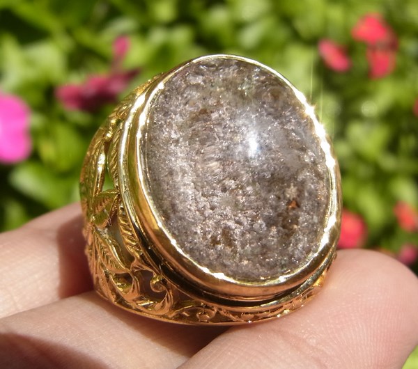 KK1526 แหวนทองเหลืองชาย เบอร์ 63 แก้วปวกม่วงน้ำใสสวย