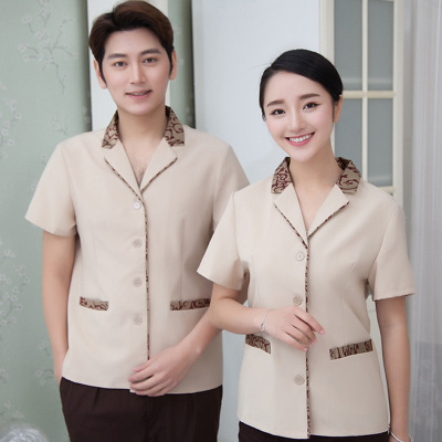 pre-oder**เสื้อพนักงานแม่บ้าน เสื้อแม่บ้านทำความสะอาด พนักงานสปา พนักงานโรงแรม พนักงานรีสอร์ท (สินค้าไม่รวมกางเกง) ***สินค้าไม่สามารถเปลี่ยนสีและรูปแบบได้คะ สีตามภาพ ไซร์ L XL 2XL 3XL 4XL