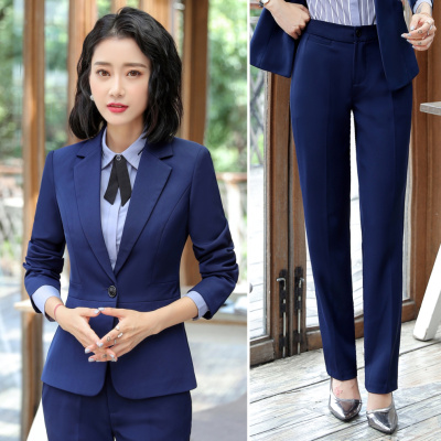 pre-order ** ชุดทำงาน ชุดพนักงานบริษัท ชุดยูนิฟอร์ม (เสื้อสูท+กางเกง) สีตามภาพ ไซร์ S M L XL 2XL 3XL 4XL   