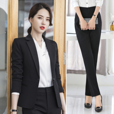 pre-order ** ชุดทำงาน ชุดพนักงานบริษัท ชุดยูนิฟอร์ม (เสื้อสูท+กางเกง) สีตามภาพ ไซร์ S M L XL 2XL 3XL 4XL   