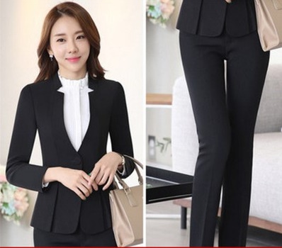 pre-order ** ชุดทำงาน ชุดพนักงานบริษัท ชุดยูนิฟอร์ม (เสื้อสูท+กางเกง) สีตามภาพ ไซร์ S M L XL 2XL 3XL 4XL   