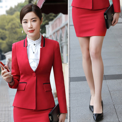 pre-order***ชุดทำงาน ชุดพนักงานบริษัท ชุดยูนิฟอร์ม (เสื้อ+กระโปรง) สีตามภาพ ไซร์ S M L XL 2XL 3XL 4XL ,