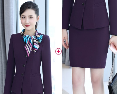 pre-order***ชุดทำงาน ชุดพนักงานบริษัท ชุดยูนิฟอร์ม (เสื้อ+กระโปรง) สีตามภาพ ไซร์ S M L XL 2XL 3XL 4XL ,