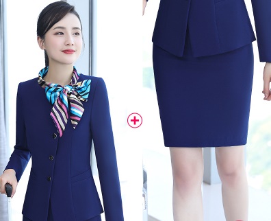 pre-order***ชุดทำงาน ชุดพนักงานบริษัท ชุดยูนิฟอร์ม (เสื้อ+กระโปรง) สีตามภาพ ไซร์ S M L XL 2XL 3XL 4XL ,