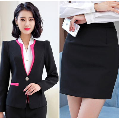 pre-order***ชุดทำงาน ชุดพนักงานบริษัท ชุดยูนิฟอร์ม (เสื้อ+กระโปรง) สีตามภาพ ไซร์ S M L XL 2XL 3XL 4XL ,