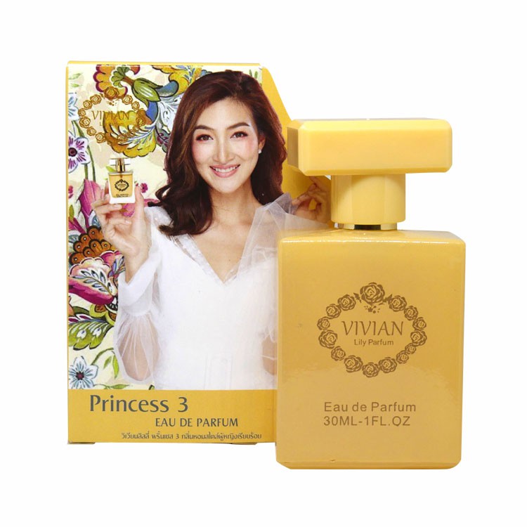 Vivian Lily Parfum น้ำหอมวิเวียนรุ่นลิลลี่ ขนาด 30 ML.Princess 3 กลิ่นหอมหวานสไตล์ผู้หญิงเรียบร้อย