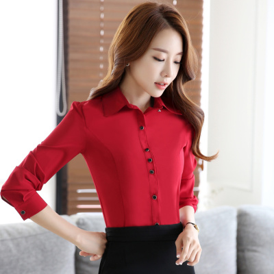 pre-order ** ชุดทำงาน ชุดพนักงานบริษัท ชุดยูนิฟอร์ม (เสื้อเชิ้ต) สีตามภาพ ไซร์ S M L XL 2XL 3XL 4XL
