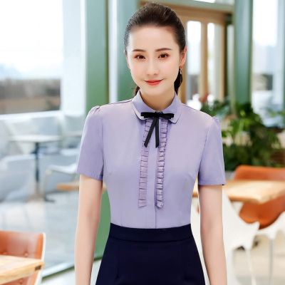 pre-order ** ชุดทำงาน ชุดพนักงานบริษัท ชุดยูนิฟอร์ม (เสื้อเชิ้ต) สีตามภาพ ไซร์ S M L XL 2XL 3XL 4XL