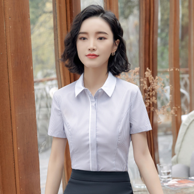 pre-order ** ชุดทำงาน ชุดพนักงานบริษัท ชุดยูนิฟอร์ม (เสื้อเชิ้ต) สีตามภาพ ไซร์ S M L XL 2XL 3XL 4XL