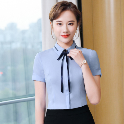 pre-order ** ชุดทำงาน ชุดพนักงานบริษัท ชุดยูนิฟอร์ม (เสื้อเชิ้ต+กระโปรง) สีตามภาพ ไซร์ S M L XL 2XL 3XL 4XL