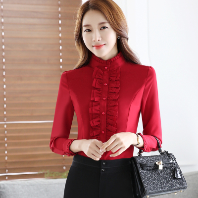pre-order ** ชุดทำงาน ชุดพนักงานบริษัท ชุดยูนิฟอร์ม (เสื้อเชิ้ต) สีตามภาพ ไซร์ S M L XL 2XL 3XL 4XL