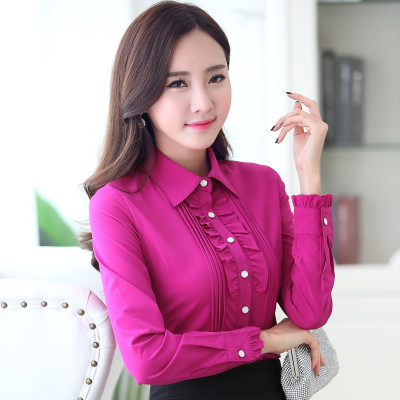 pre-order ** ชุดทำงาน ชุดพนักงานบริษัท ชุดยูนิฟอร์ม (เสื้อเชิ้ต) สีตามภาพ ไซร์ S M L XL 2XL 3XL 4XL