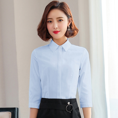 pre-order ** ชุดทำงาน ชุดพนักงานบริษัท ชุดยูนิฟอร์ม (เสื้อเชิ้ต) สีตามภาพ ไซร์ S M L XL 2XL 3XL 4XL