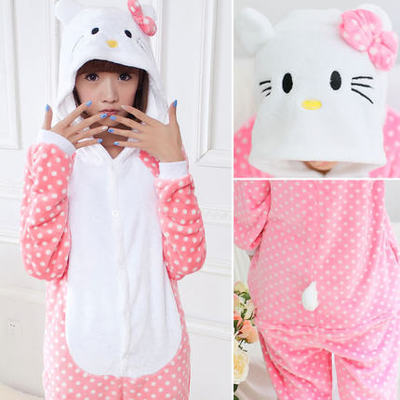 7C98 ชุดมาสคอต ชุดนอน ชุดแฟนซี เฮลโลคิตตี้ แมวคิตตี้ ลายจุด Mascot Hello Kitty-Dot Costumes